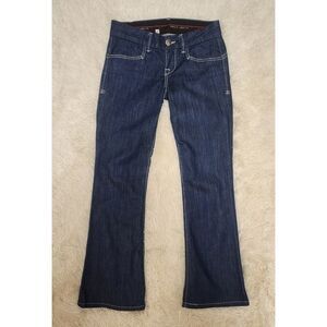 Peoples Liberation Low Rise Blue Jeans 26 Janine Bell Bottom Star Pocket Pants